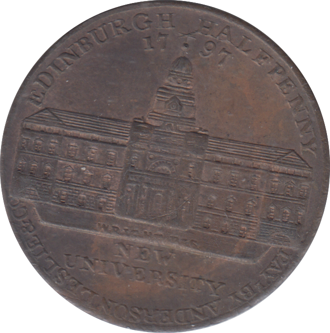 1797 EDINBURGH UNIVERSITY GARDNER HALFPENNY TOKEN
