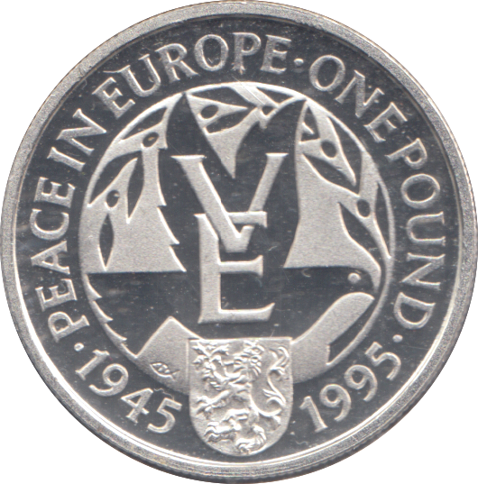 1995 SILVER PROOF 1 POUND ALDERNEY
