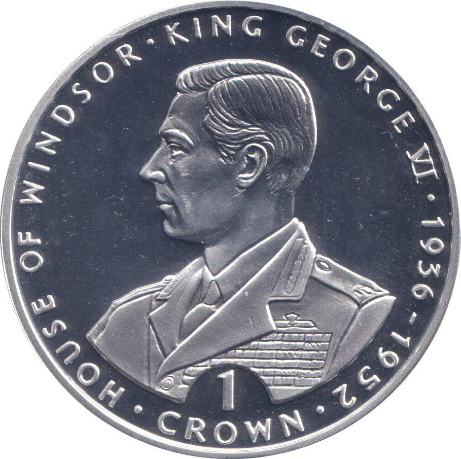 1993 SILVER PROOF ONE CROWN KING GEORGE VI