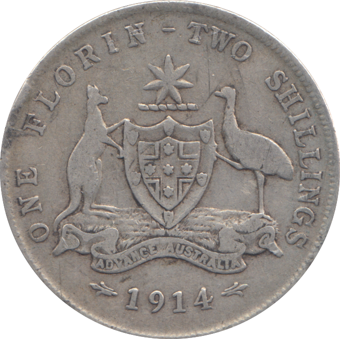 1914 SILVER FLORIN AUSTRALIA