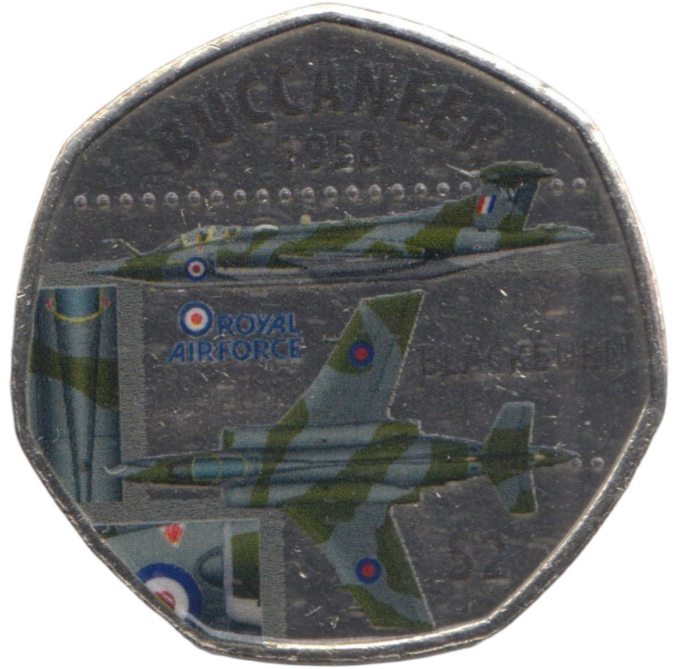 2016 50P SHAPED MEDALLION BUCCANEER 1958