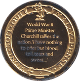 1974 SILVER GOLD PLATED WINSTON CHURCHILL WWII MEDALLION