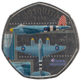 2016 50P SHAPED MEDALLION MOSQUITO 1940