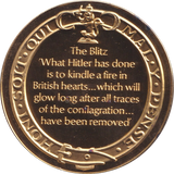 1974 SILVER GOLD PLATED WINSTON CHURCHILL THE BLITZ MEDALLION