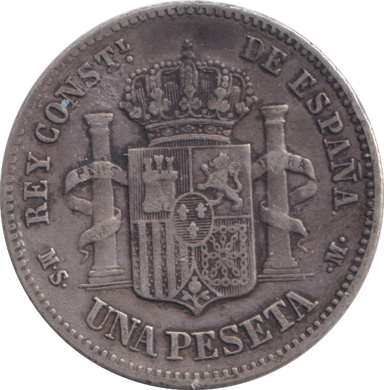 1885 SILVER 20 CENTAVOS SPAIN