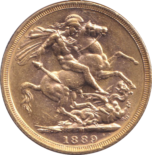 1889 GOLD SOVEREIGN ( EF ) MELBOURNE MINT