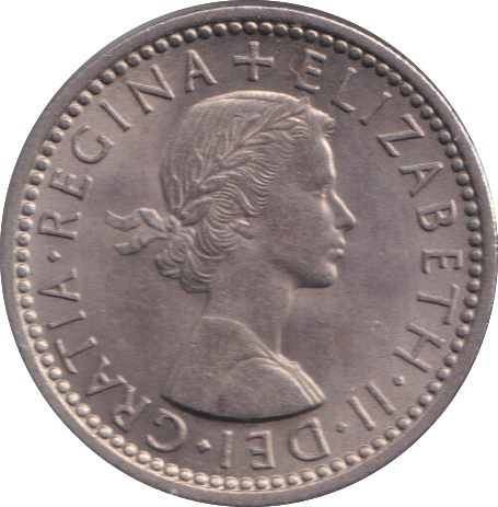 1955 SIXPENCE ( UNC )