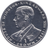 1993 SILVER PROOF ONE CROWN KING EDWARD VIII