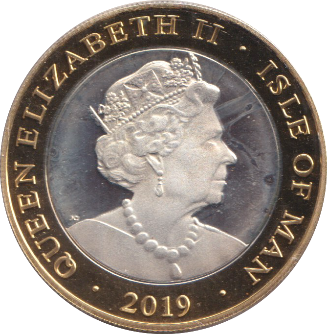 2019 SILVER PROOF WE SHALL NEVER SURRENDER TWO POUNDS ISLE OF MAN