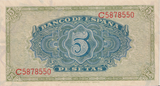 1940 5 PESTAS BANKNOTE SPAIN REF-1645
