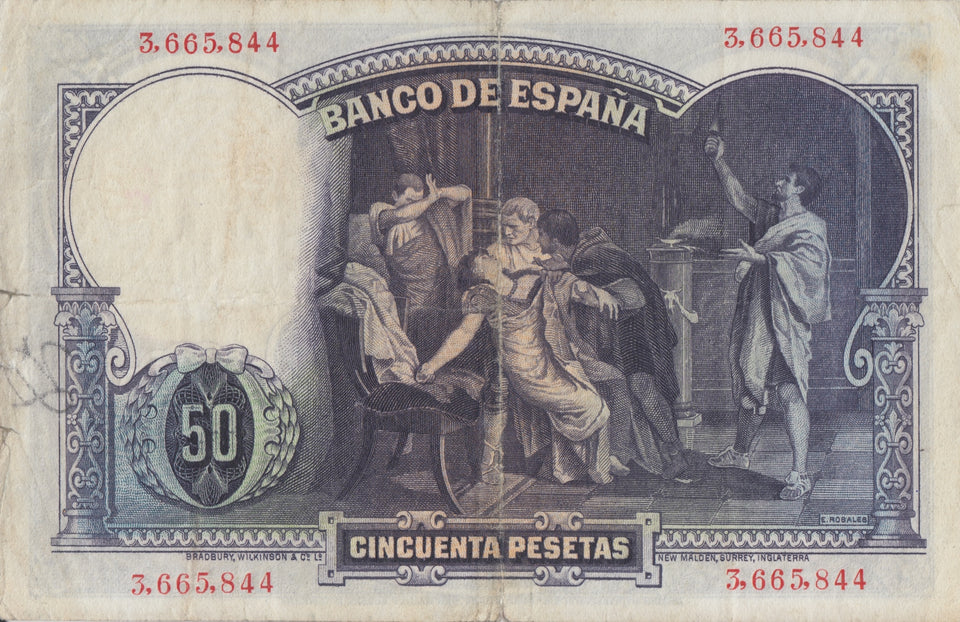 1931 50 PESTAS BANKNOTE SPAIN REF-1627