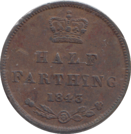 1843 HALF FARTHING ( GVF )