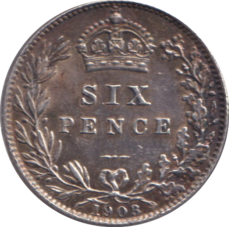 1903 SIXPENCE ( AUNC )