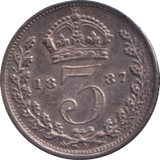 1887 MAUNDY THREEPENCE ( EF )