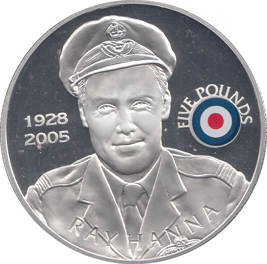 2008 SILVER PROOF £5 RAY HANNA