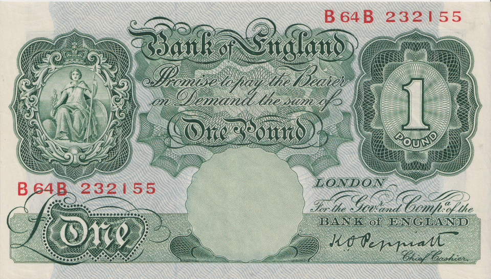 ONE POUND BANKNOTE BANK OF ENGLAND PEPPIATT £1-11