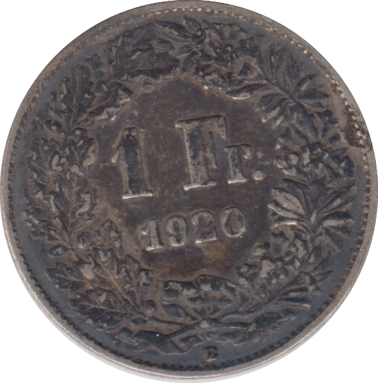 1920 SILVER SWITZERLAND 1 FRANC