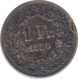 1920 SILVER SWITZERLAND 1 FRANC