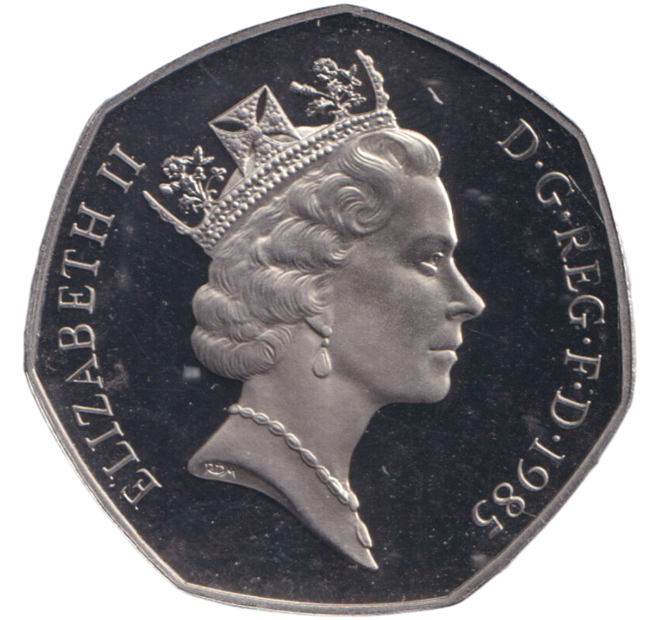 1985 LARGE 50 PENCE BRITANNIA ( BU )
