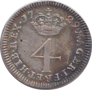 1729 MAUNDY FOURPENCE ( GVF )