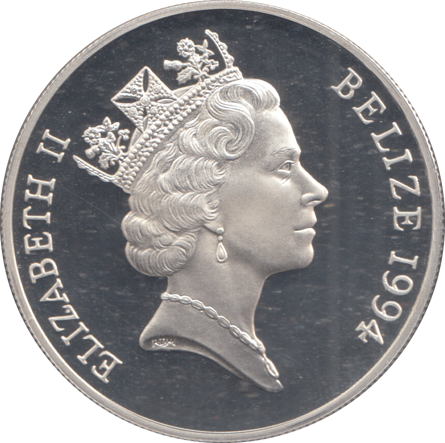 1994 SILVER PROOF BELIZE ROYAL VISIT TEN DOLLARS