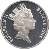 1994 SILVER PROOF BELIZE ROYAL VISIT TEN DOLLARS