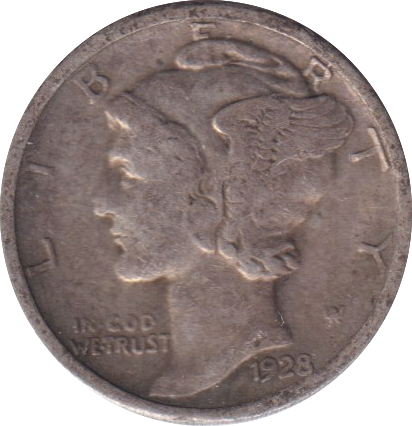 1928 SILVER USA ONE DIME