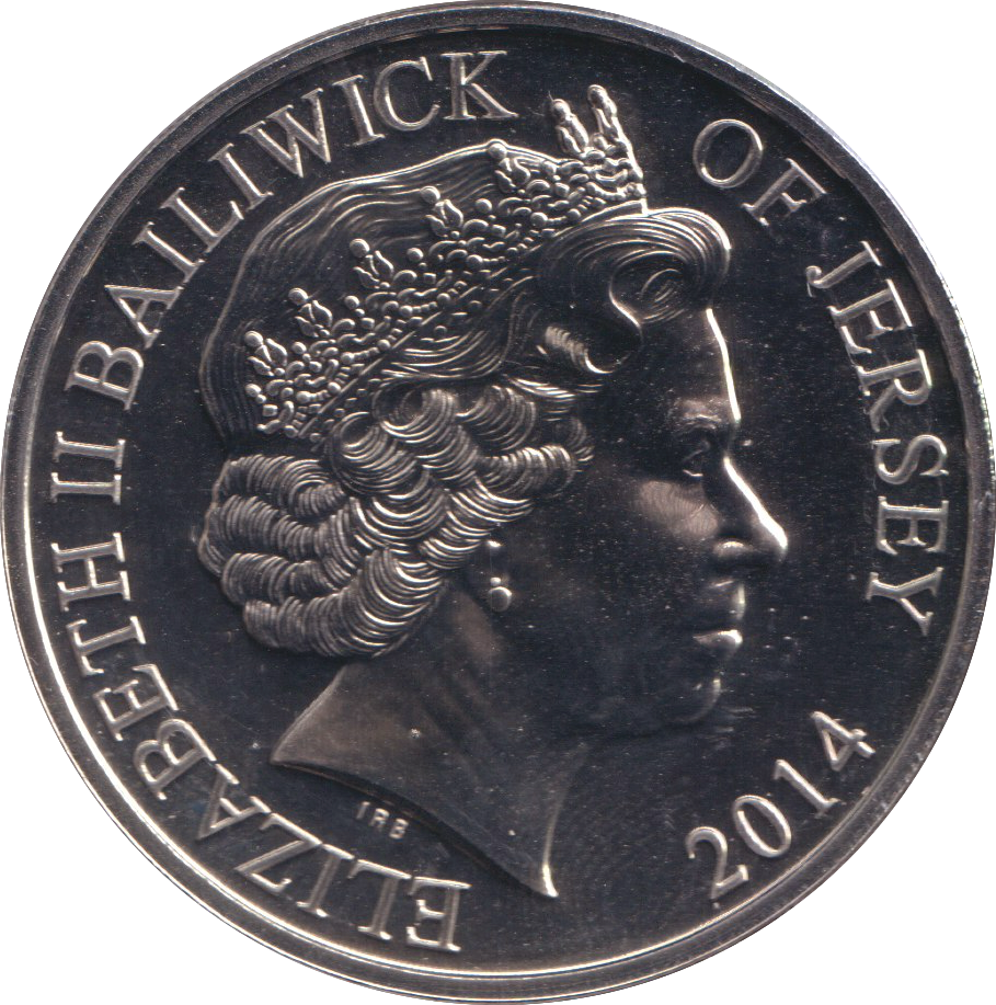 2014 FIVE POUND BAILIWICK OF JERSEY ( BU )