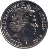 2014 FIVE POUND BAILIWICK OF JERSEY ( BU )