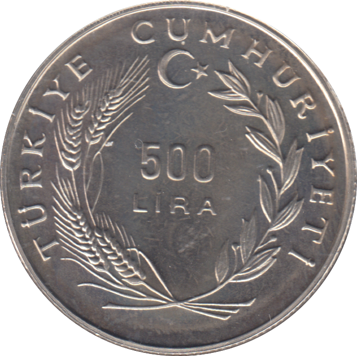 1985 TURKEY SILVER 500 LIRA