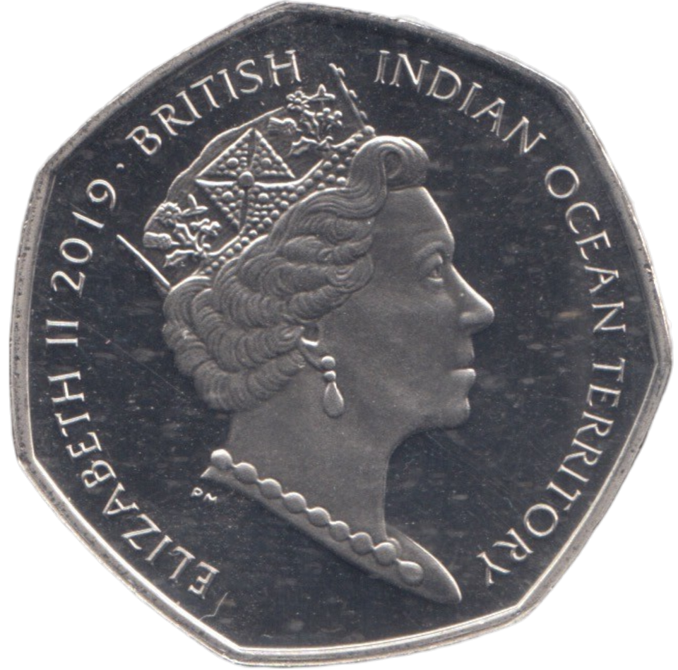 2019 50P COLOURED LEATHERBACK TURTLE