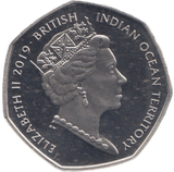 2019 50P COLOURED LEATHERBACK TURTLE