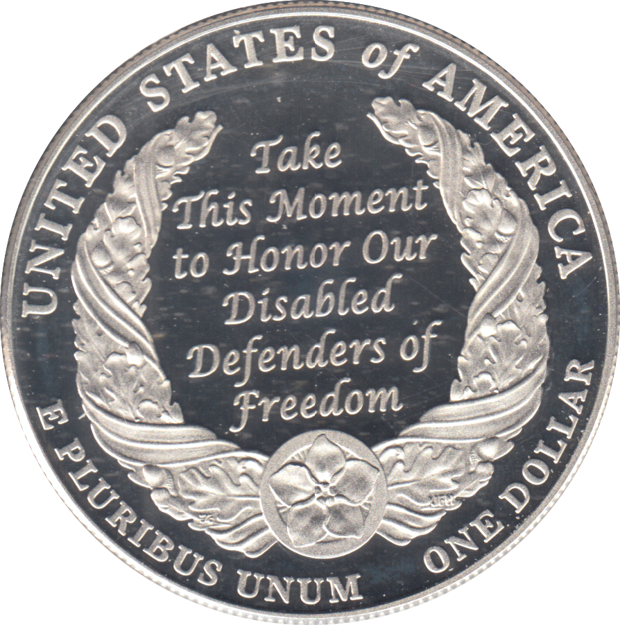 2010 USA SILVER PROOF COMMEMORATIVE DOLLAR THEY STOOD UP FOR US