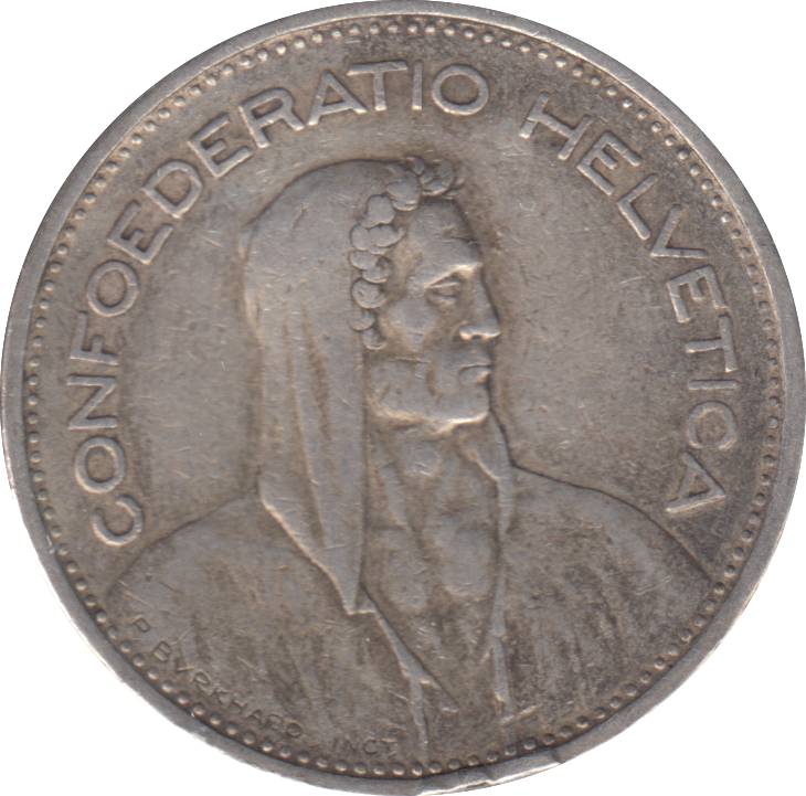 1932 SILVER 5 FRANC SWITZERLAND
