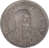 1932 SILVER 5 FRANC SWITZERLAND