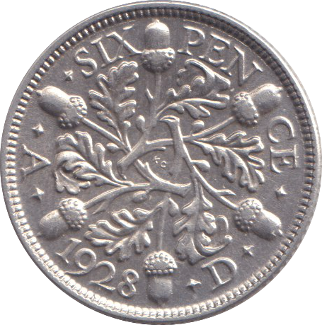 1928 SIXPENCE ( EF )