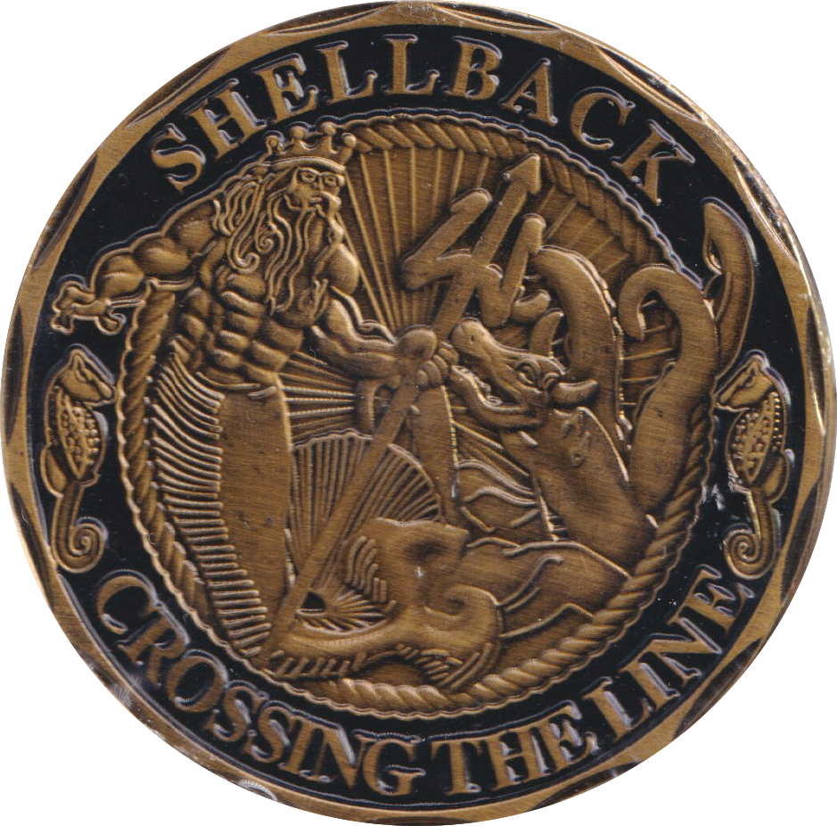 2002 SHELLBACK CROSSING THE LINE US NAVY CHALLENGE COIN