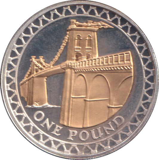 2008 SILVER PROOF GOLD PLATED £1