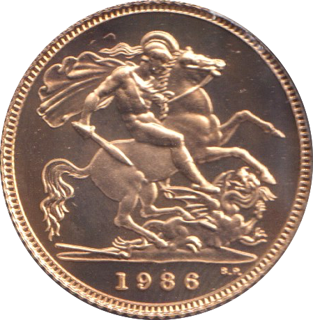 1986 GOLD HALF SOVEREIGN ( PROOF )