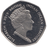 2019 50P COLOURED LOGGERHEAD TURTLE
