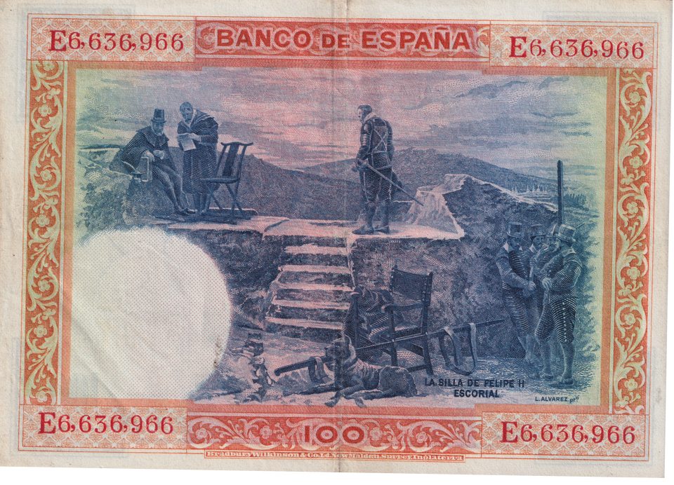 1925 100 PESTAS SPAIN BANKNOTE REF-1860