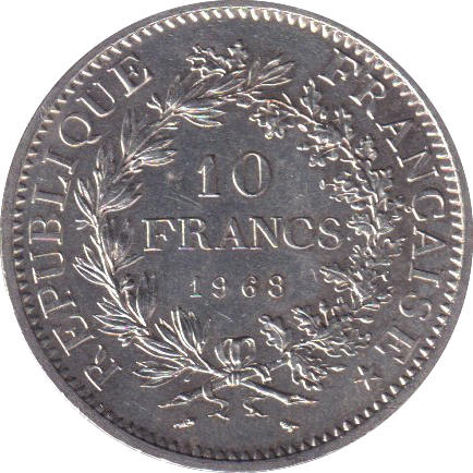 1968 SILVER 10 FRANC FRANCE