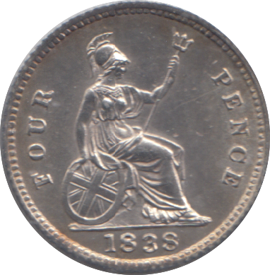 1838 FOURPENCE ( AUNC )