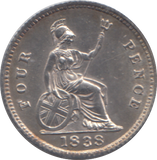 1838 FOURPENCE ( AUNC )