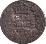 1910 MODIFIED SCARCE SIXPENCE ( FINE )