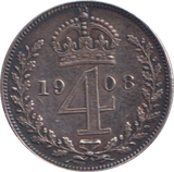 1908 AUNC MAUNDY FOURPENCE