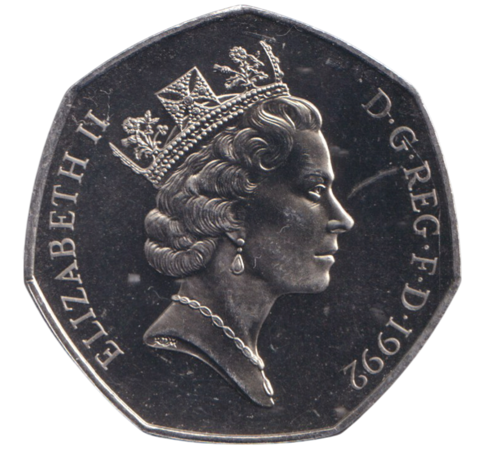 1992 50 PENCE BRITANNIA ( BU )