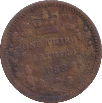 1868 ONE THIRD FARTHING ( NF )