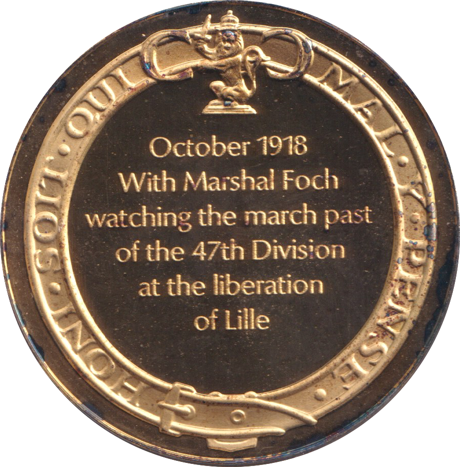 1974 SILVER GOLD PLATED WINSTON CHURCHILL LIBERATION MARCH MEDALLION