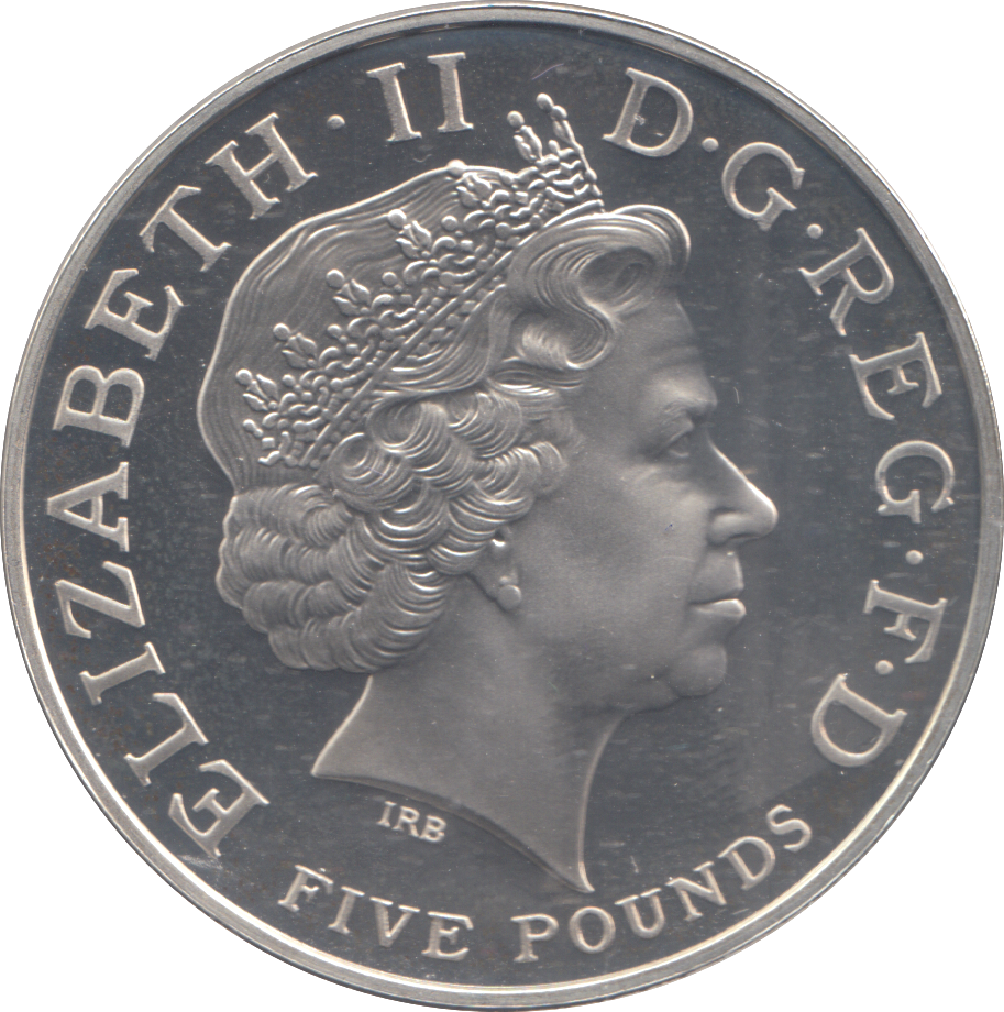 2005 SILVER PROOF FIVE POUNDS TRAFALGAR